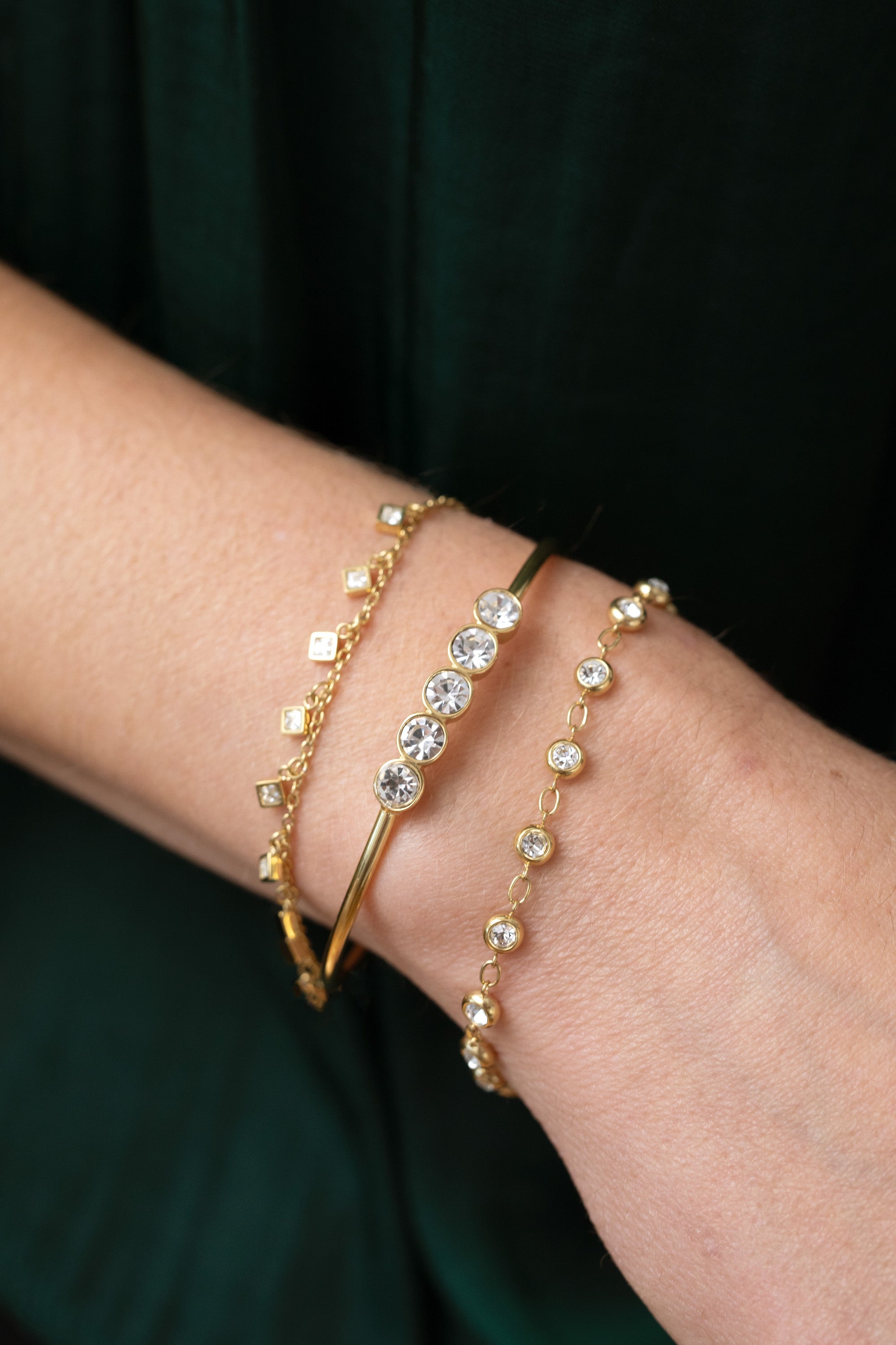 Crystal Pebble Chain Bracelet for Women - Elegant Beaded Adjustable Wristband for Daily Wear, Gift Giving & Boho Fashion