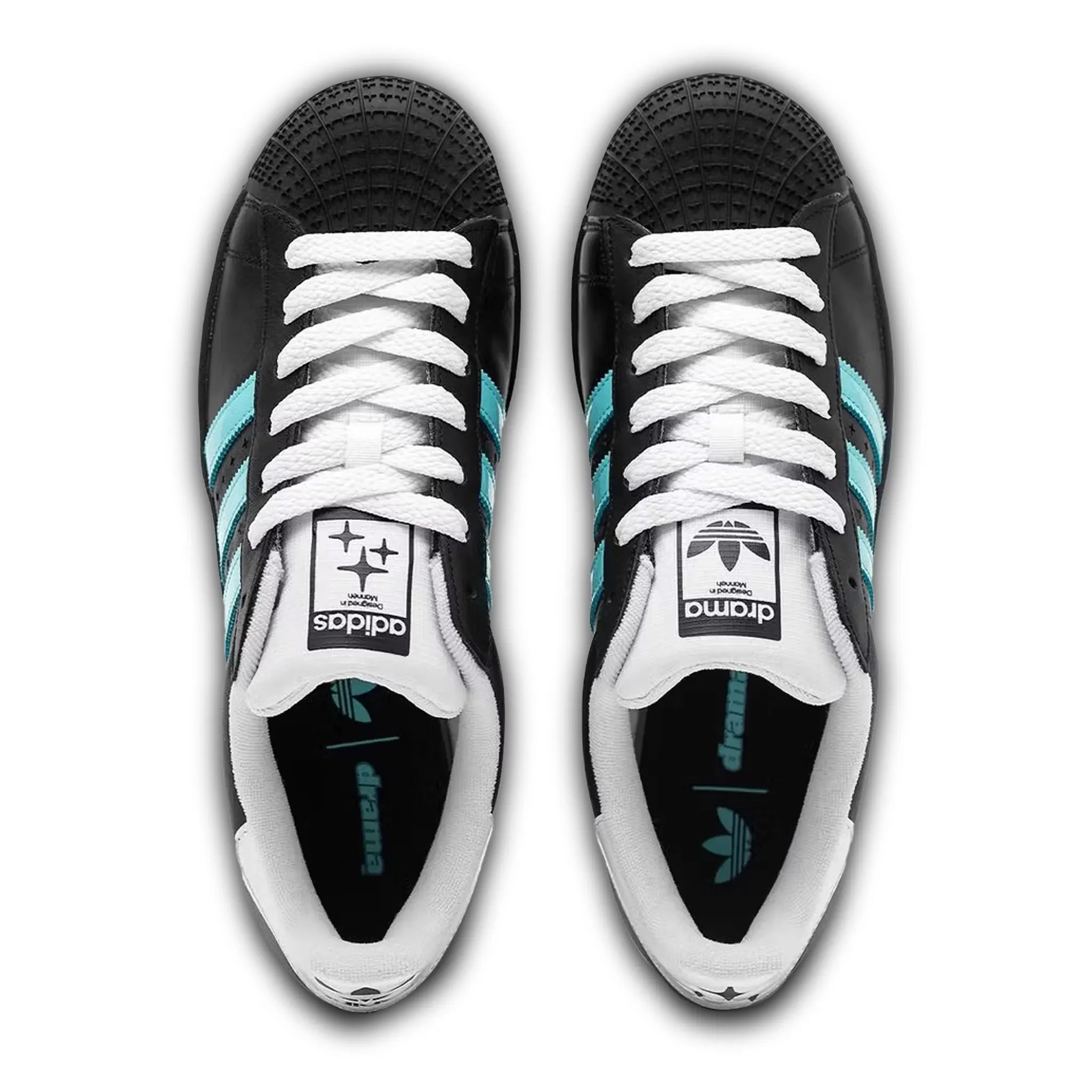 Adidas Superstar II Sneakers - Black & Metrolink Blue | Drama Call Collaboration | Casual & Streetwear Fashion Shoes for Men & Women | Perfect for Everyday Wear & Urban Style