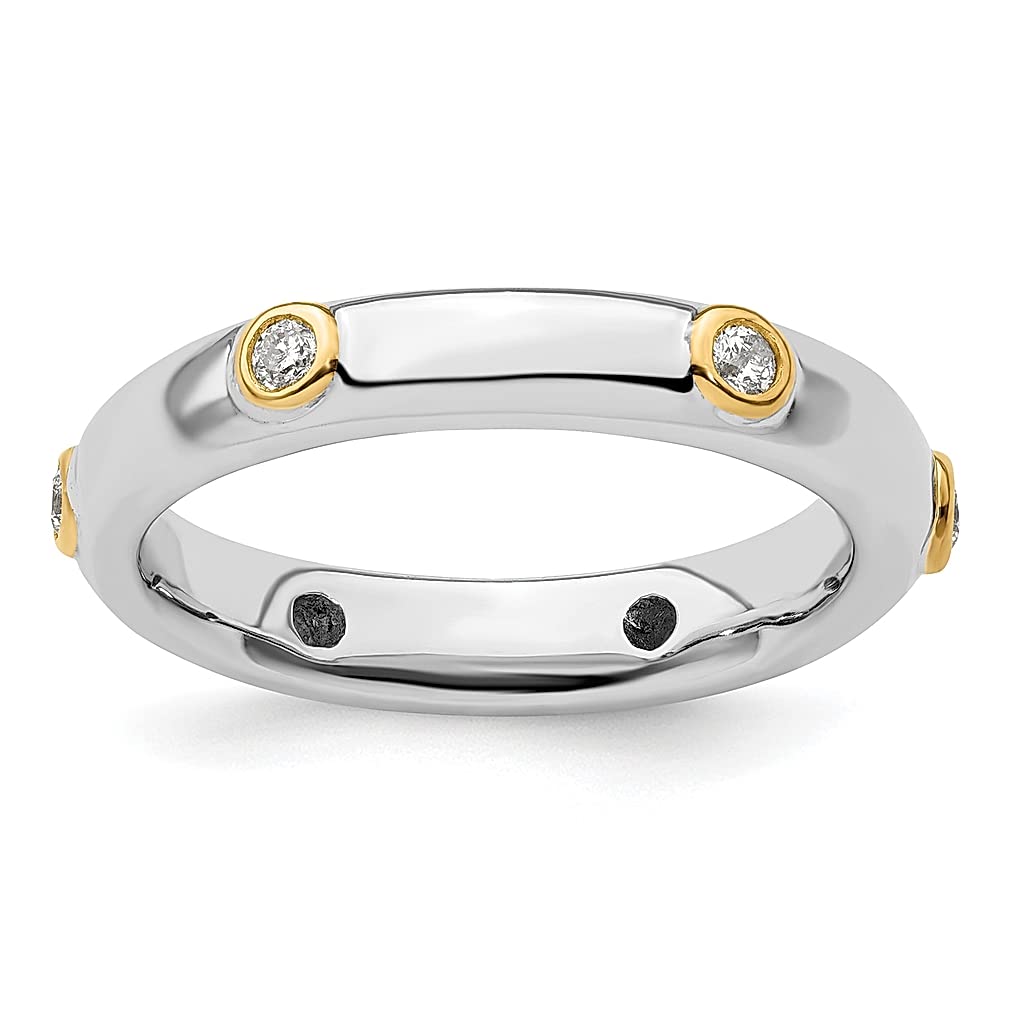 925 Sterling Silver Diamond Stackable Ring for Women - Elegant Wedding & Engagement Jewelry Set - Perfect Gift for Her, Anniversary & Valentine's Day - Everyday Wear & Special Occasions