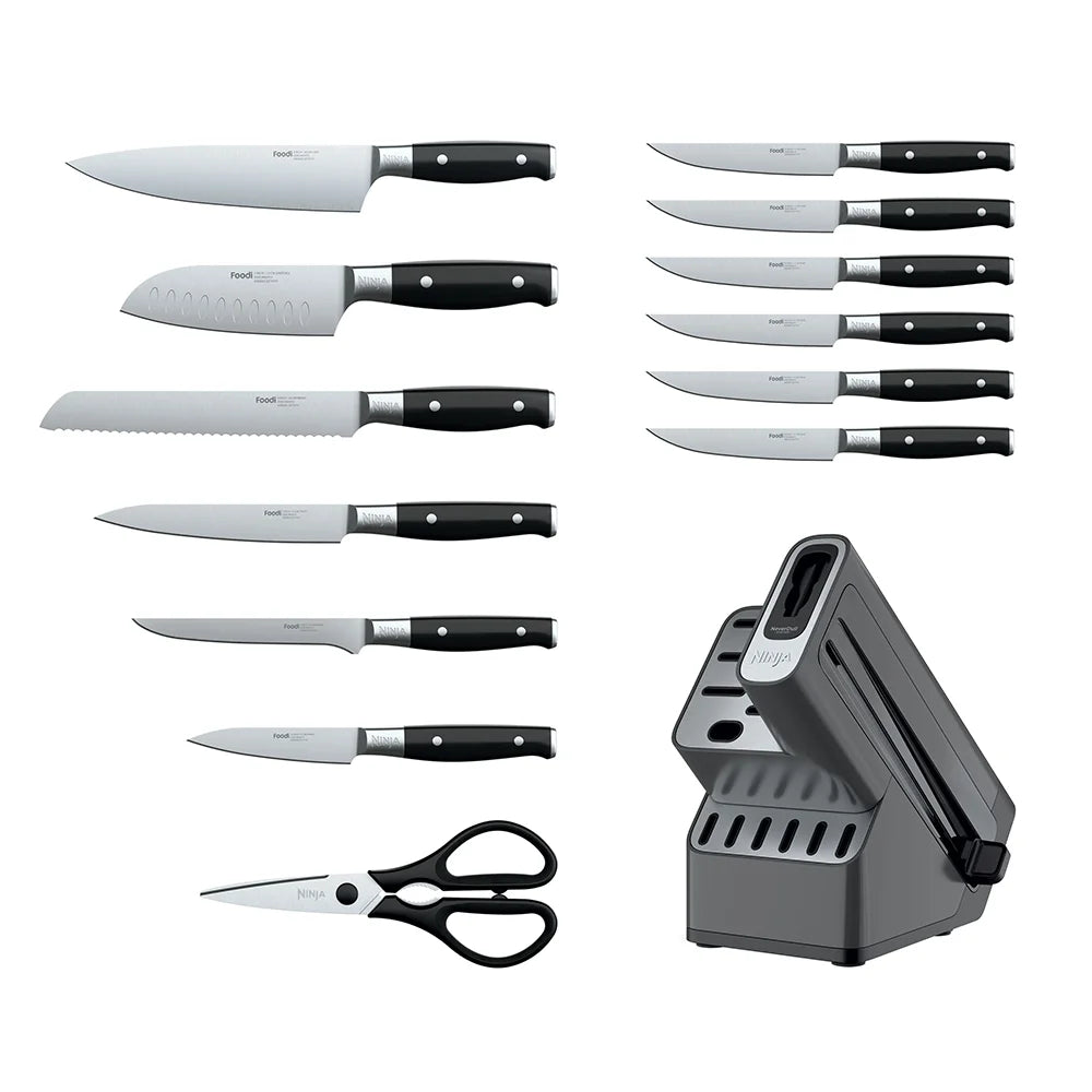 Ninja Foodi NeverDull Premium 13-Piece Knife Block Set - Professional Kitchen Knives for Chopping, Slicing & Dicing - Perfect for Home Chefs & Cooking Enthusiasts