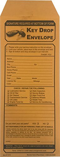 Secure Key Drop Envelopes (500 Pack) - Heavy Duty Security Envelopes for Keys, Cash & Documents - Perfect for Real Estate Agents, Hotels & Property Management