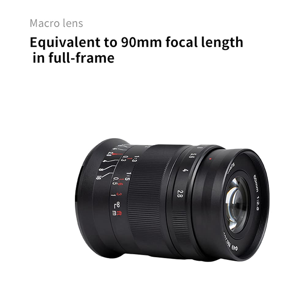 7artisans 60mm F2.8 II Macro Lens for Sony E-Mount - Manual Focus APS-C Camera Lens Compatible with A5000 A5100 A6000 A6100 A6300 A6400 A6500 A6600 - Perfect for Close-up Photography, Product Shots & Nature Macro