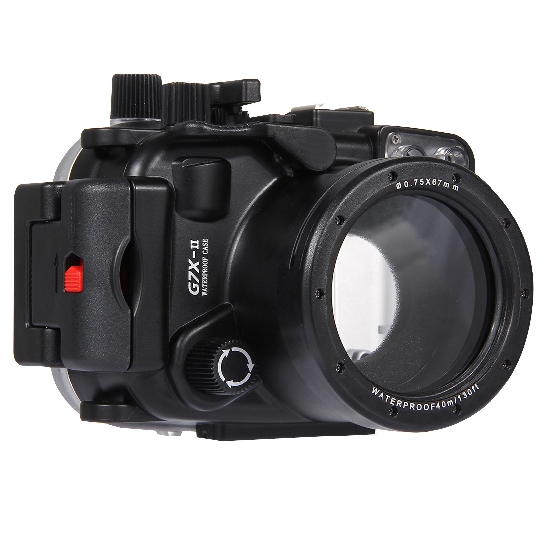 PULUZ 40m/130ft Underwater Waterproof Diving Case for Canon G7 X Mark II Camera - Professional Dive Housing for Scuba, Snorkeling & Water Sports Photography