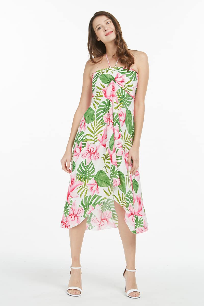 Hawaiian Luau Outfits for Family - Matching Aloha Shirts & Dresses in Lotus & Orchid Print | Men, Women, Girls & Boys | Perfect for Beach Parties, Summer Vacations & Tropical Themed Events