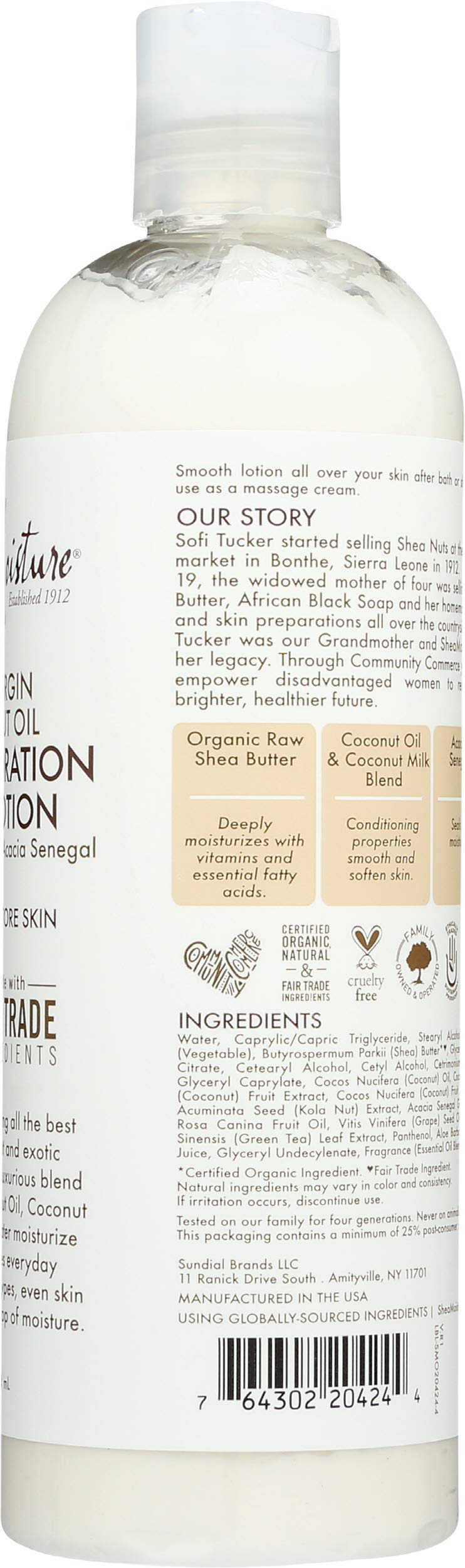 Shea Moisture 100% Virgin Coconut Oil Body Lotion - 13oz Hydrating Moisturizer for Dry Skin, Unisex Daily Care (Pack of 2) | Perfect for After Shower, Massage & Winter Skin Protection
