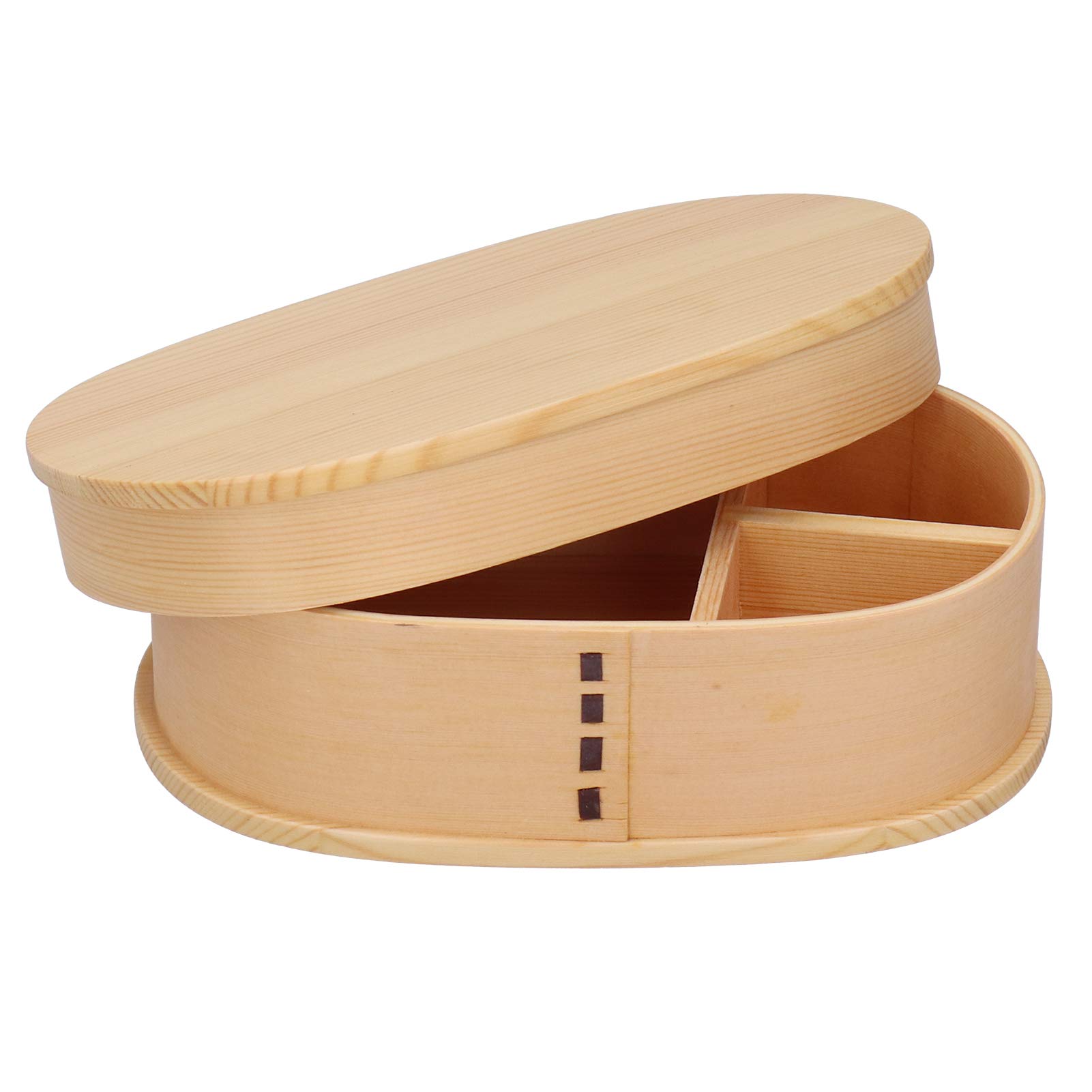Eco-Friendly Wooden Bento Box with 3 Removable Compartments - Perfect for Lunch, Snacks, Sushi & Fruit Storage | Ideal for Office, School & Picnic Use