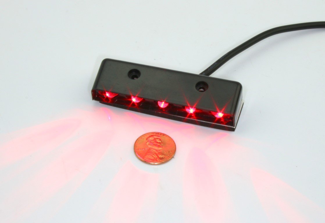 High Power LED Map Light - 5 Red LED Under Panel Footwell Light for Cars, Trucks & SUVs - Interior Vehicle Lighting for Night Driving & Cabin Visibility