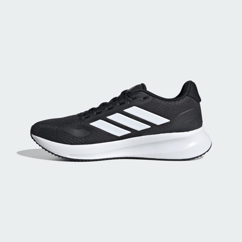 Adidas Kids Runfalcon 5 Black/White Running Shoes - Lightweight & Comfortable Sneakers for Boys & Girls - Perfect for School, Sports & Daily Activities