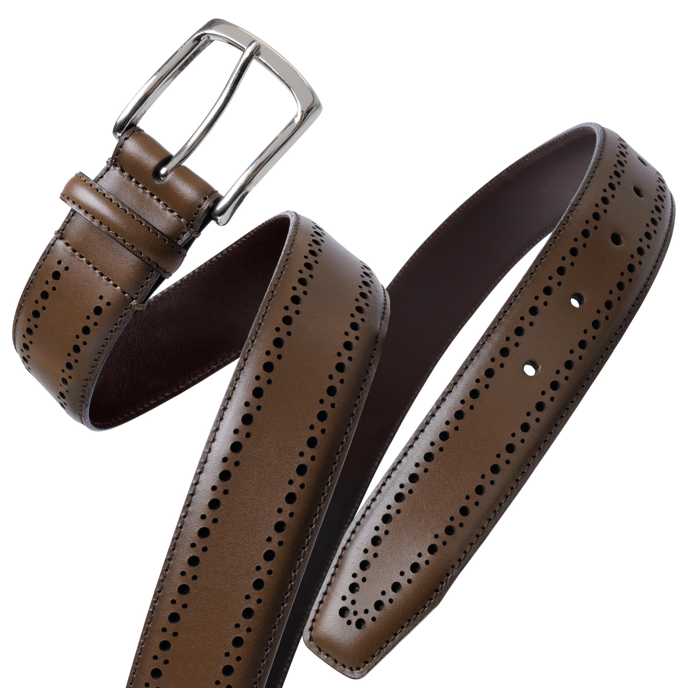 Allen Edmonds Men's Manistee Belt - Genuine Leather Dress Belt for Business & Formal Wear - Classic Brown & Black Options - Perfect for Office, Weddings & Special Occasions