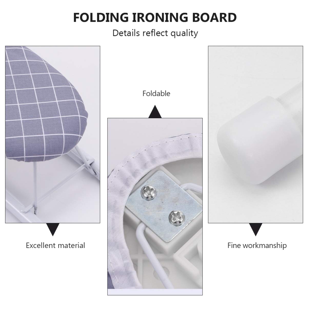 BESPORTBLE Foldable Ironing Board - Compact Tabletop Ironing Stand with Steel Frame for Clothes Steaming and Pressing | Perfect for Small Spaces, Travel, and Wall Mounting in Apartments, Dorms, and Laundry Rooms