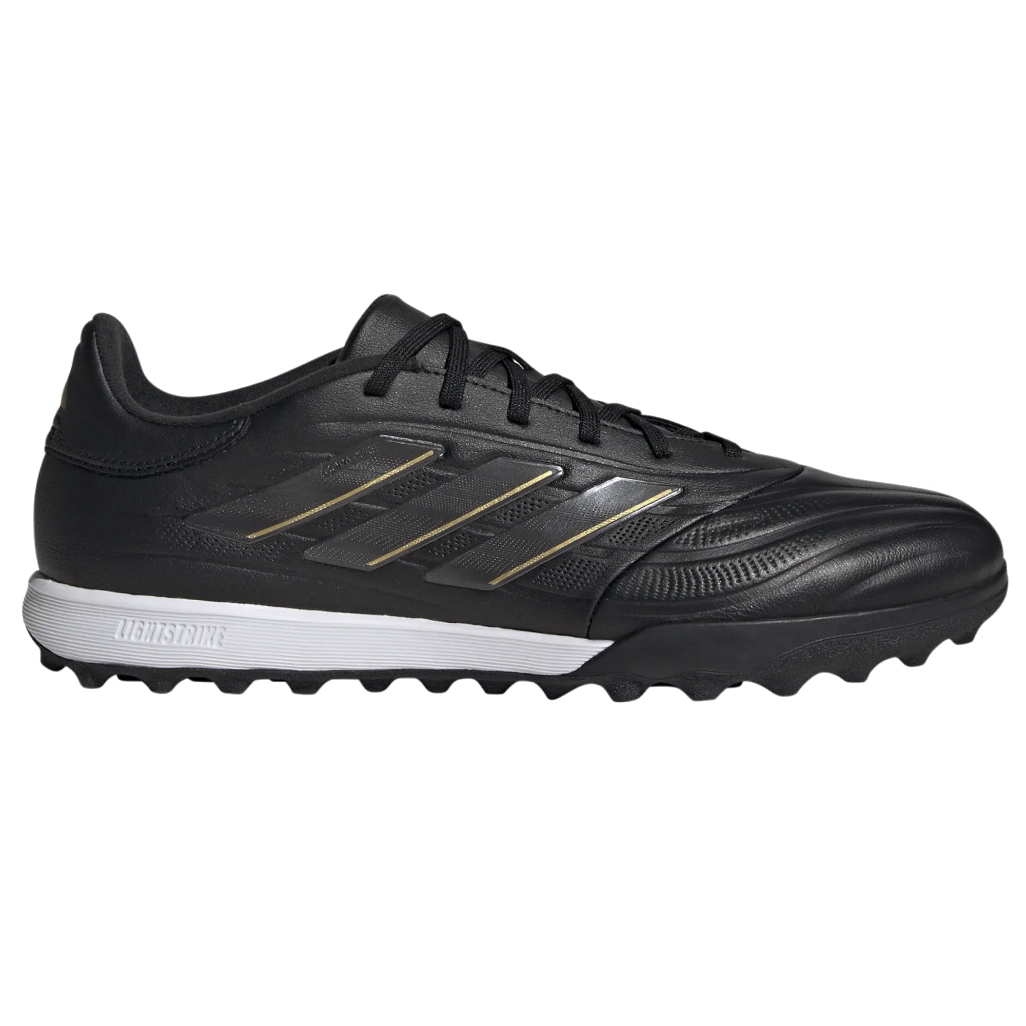 Adidas Copa Pure 2 League Turf TF Soccer Cleats - Black/Carbon/Gold Metallic - Men's Football Shoes for Artificial Grass - Perfect for Training & Matches on Turf Fields