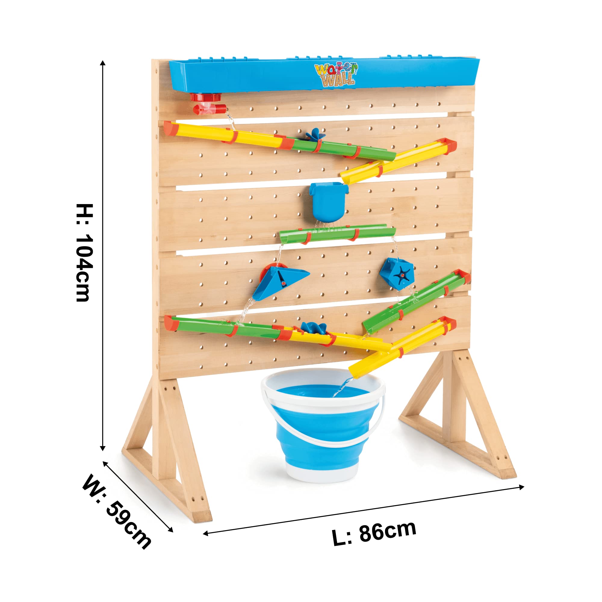 Wooden Waterfall Sensory Play Table for Kids Ages 3+ | 27-Piece Educational Water Toy Set | Outdoor & Indoor Learning Activity for Toddlers & Preschoolers | Perfect for Backyard, Classroom & Daycare Play