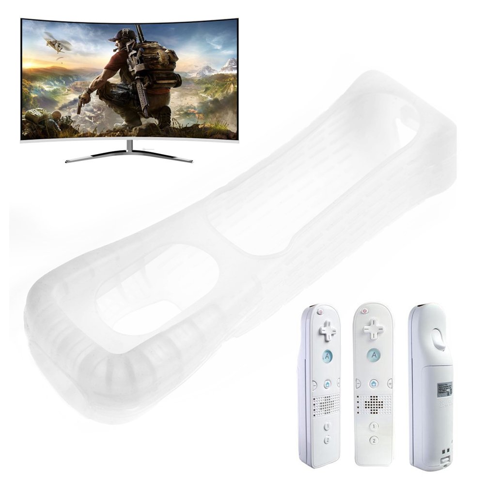 Premium Silicone Sleeve Protector for Nintendo Wii Remote Controller - Shockproof & Anti-Slip Cover (White) - Perfect for Gaming, Family Entertainment & VR Motion Control