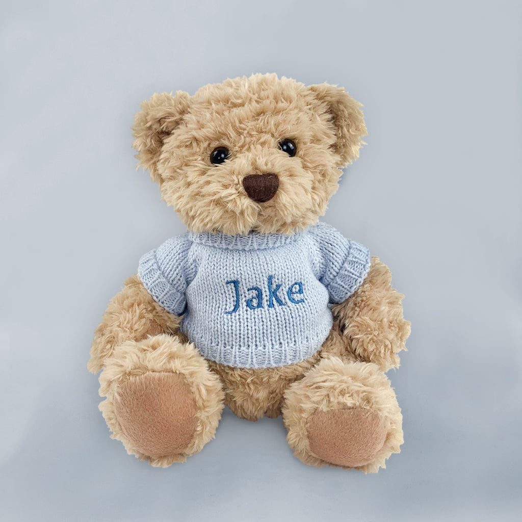 Personalized Blue Bertie Bear Plush Toy - Perfect Gift for Kids, Birthday & Valentine's Day