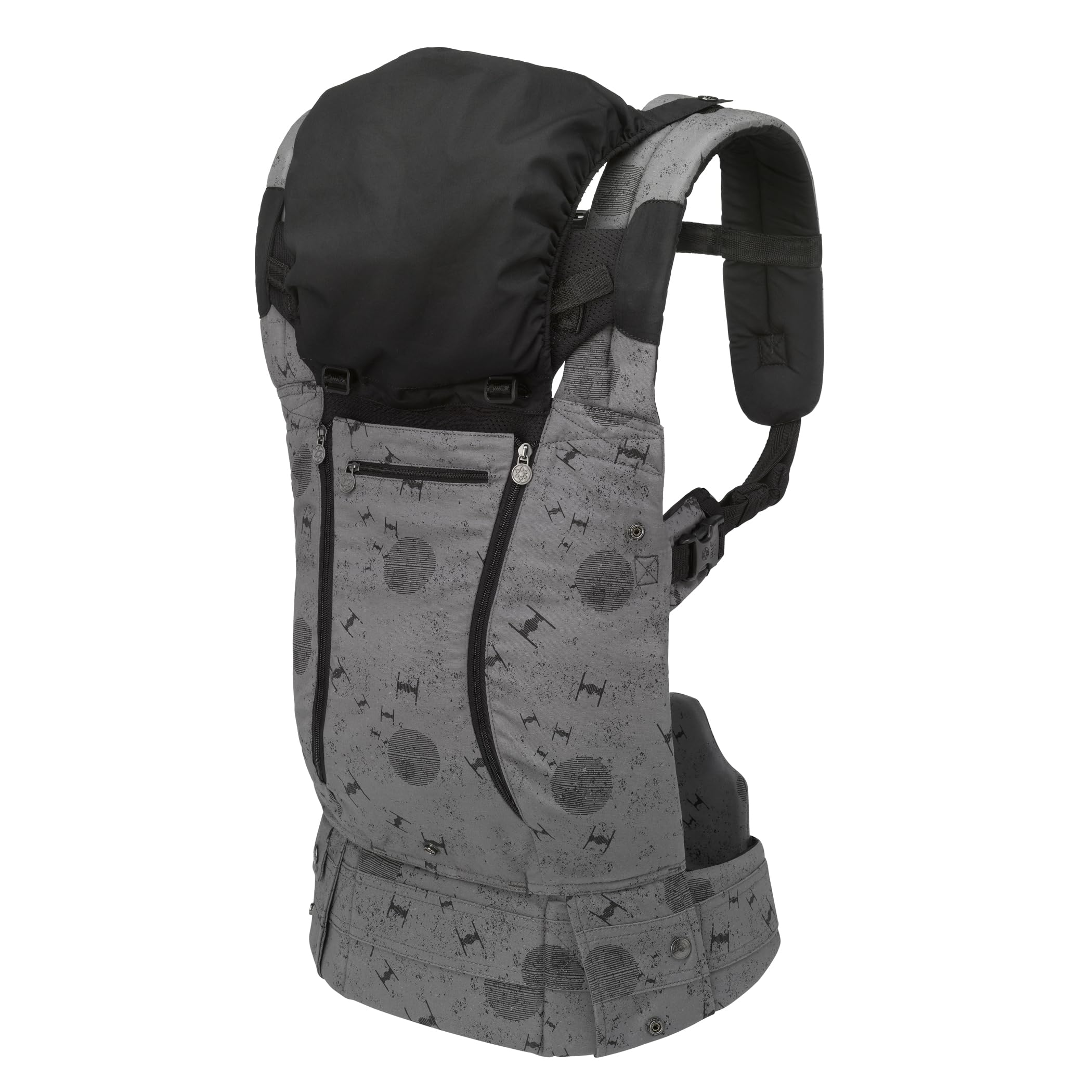 LÍLLÉbaby Complete All Seasons Ergonomic 6-in-1 Baby Carrier for Newborn to Toddler (7-45 lbs) - Adjustable Lumbar Support, 360° Baby Wearing, Inward & Outward Facing - Disney Star Wars Galactic Icons Design - Perfect for Shopping, Hiking & Travel
