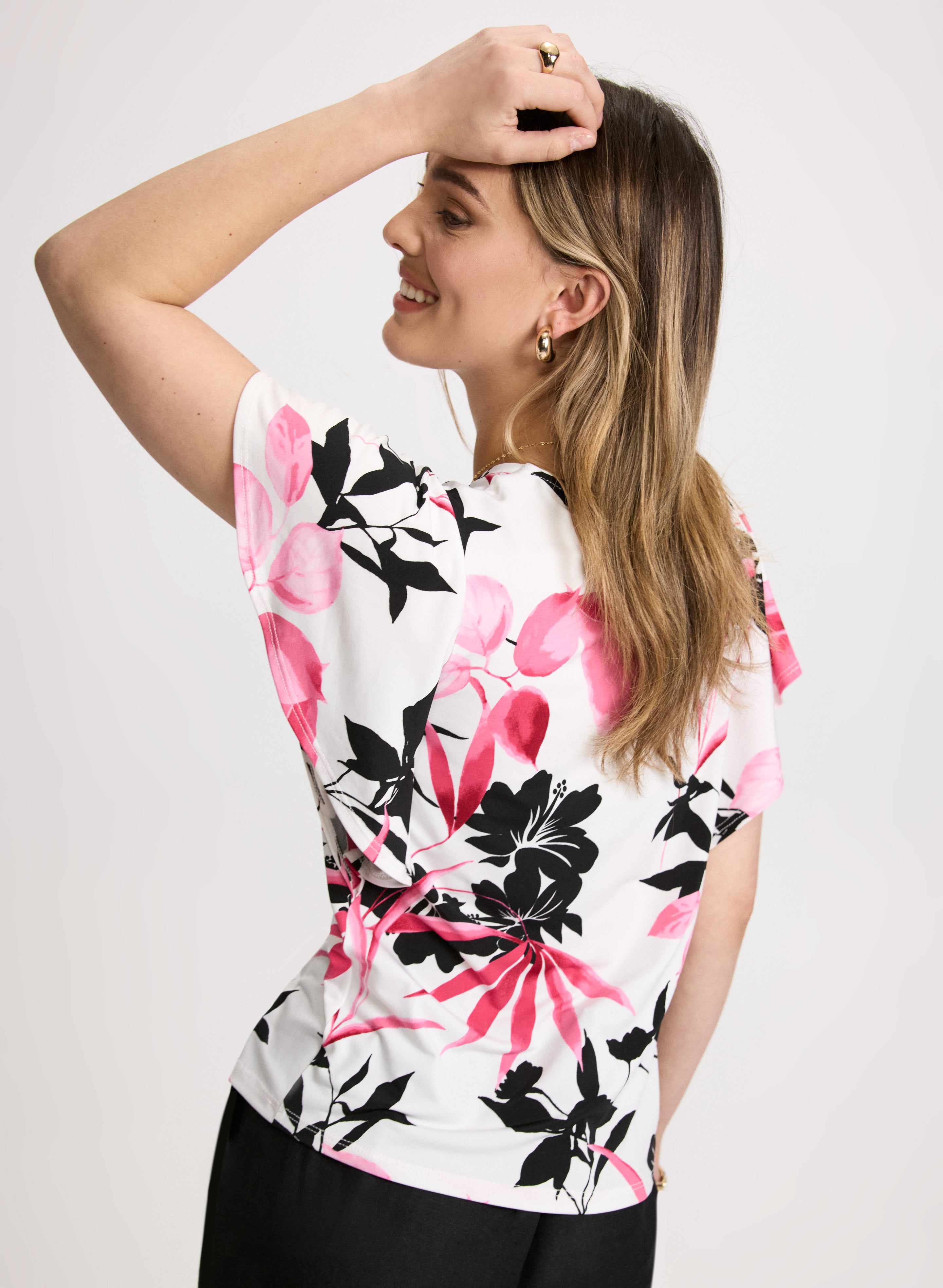 Floral Print Flutter Sleeve Blouse for Women - Elegant Boho Summer Tops for Casual Wear, Date Night & Vacation Outfits