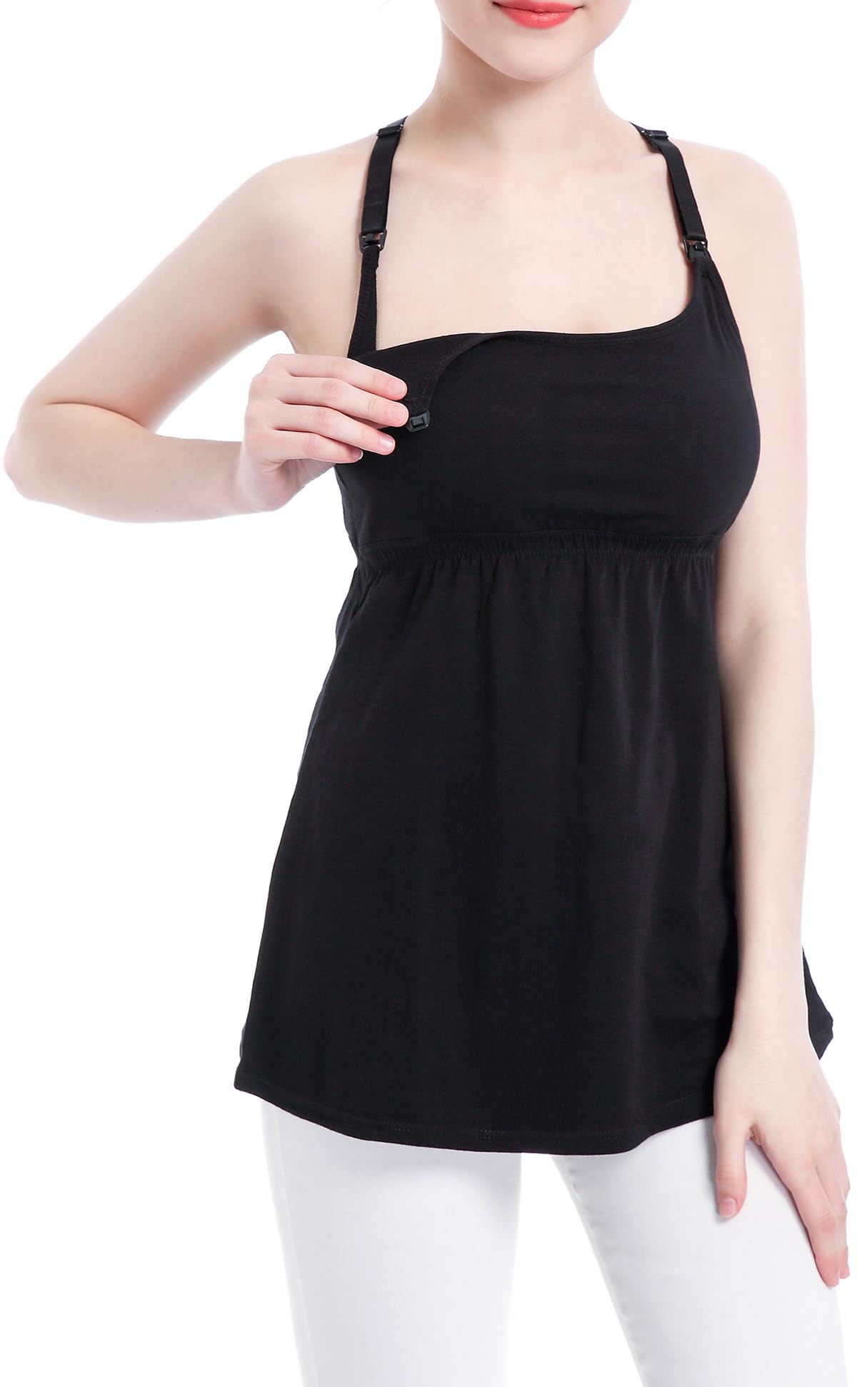 SUIEK Women's Maternity Nursing Tank Tops - Soft Cotton Breastfeeding Nightgown & Nursing Sleepwear for Comfortable Pregnancy and Postpartum Care - Perfect for Nighttime Nursing and Relaxing at Home
