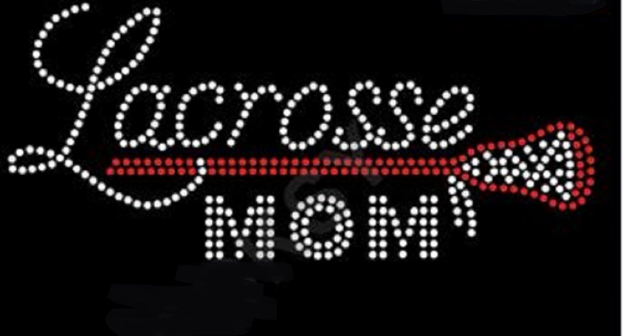 Lacrosse #2 Rhinestone Iron-On Transfer - DIY Custom Apparel for Sports Teams, Cheerleading, Dance Costumes & Fashion Designs