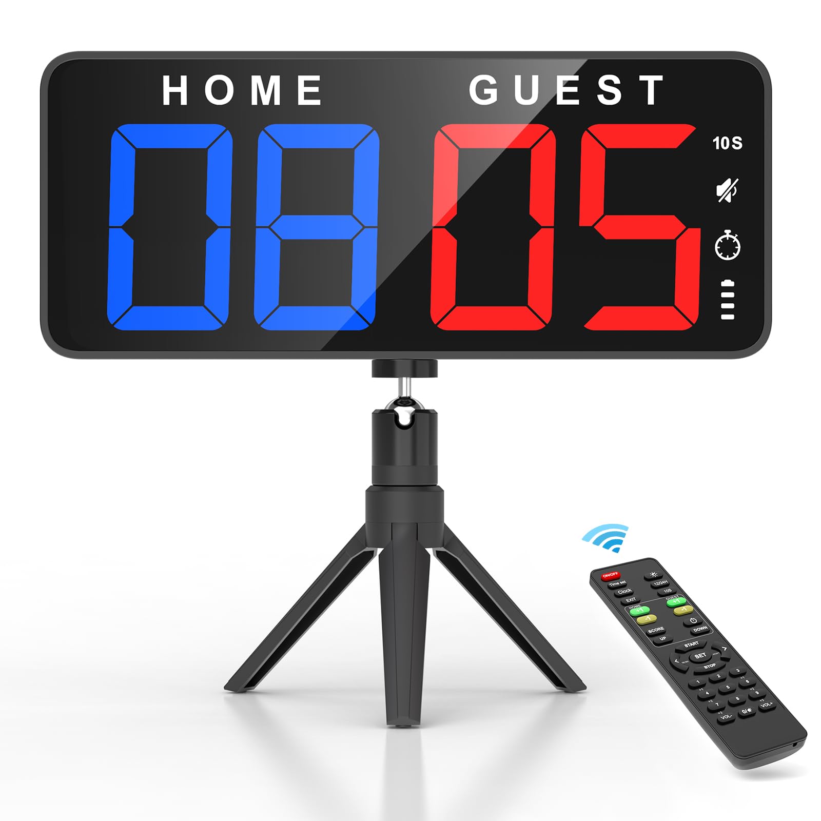 ANJANK 11-Inch Large Digital LED Scoreboard - Electronic Score Keeper with Timer, Countdown/Countup Clock - Rechargeable Battery & 4 Mounting Options - Perfect for Cornhole, Ping Pong, Table Tennis - Indoor & Outdoor Sports Games - Ideal for Tournaments, Backyard Parties, and Gymnasiums