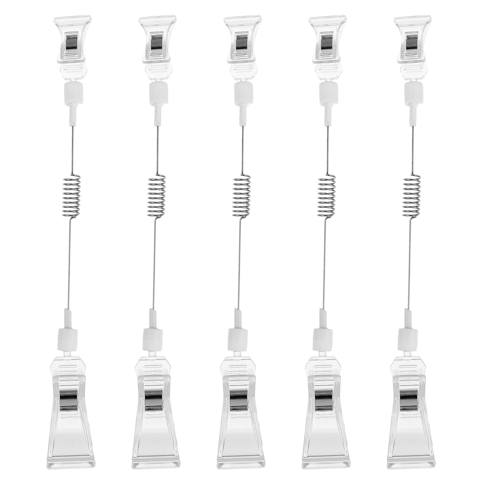 iplusmile 5pcs Food Labels Price Tag Display Clips - Dual Head Supermarket Sign Holders for Retail, Bakery & Grocery Store Advertising