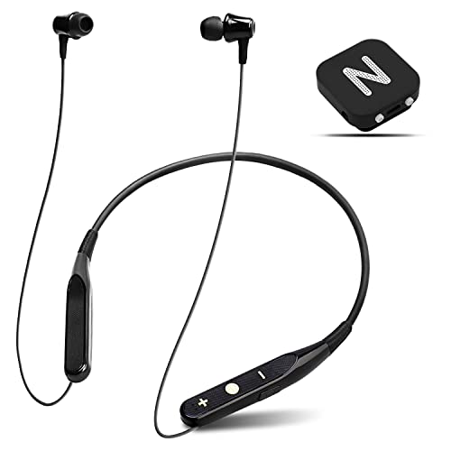 Rechargeable Hearing Amplifier for Seniors & Adults - Wireless Neckband Headphones with Noise Cancelling & Remote Microphone - Ideal for TV Watching, Conversations & Daily Activities