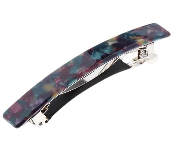 3-Piece French Hair Barrettes Set - Tortoise Shell & Geometric Acetate Hair Clips - Thin Resin Hair Barrettes for Women - Perfect for Office, Weddings & Everyday Styling