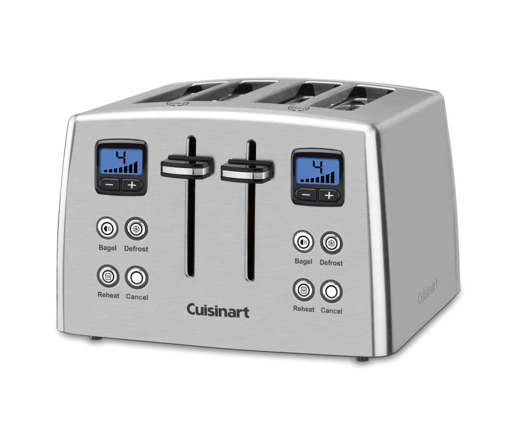 Cuisinart CPT-435P1 4-Slice Countdown Motorized Toaster & JK-17P1 Electric Cordless Tea Kettle Set - Stainless Steel, 1.7L Capacity, 1500W - Perfect for Breakfast & Tea Time in Modern Kitchens