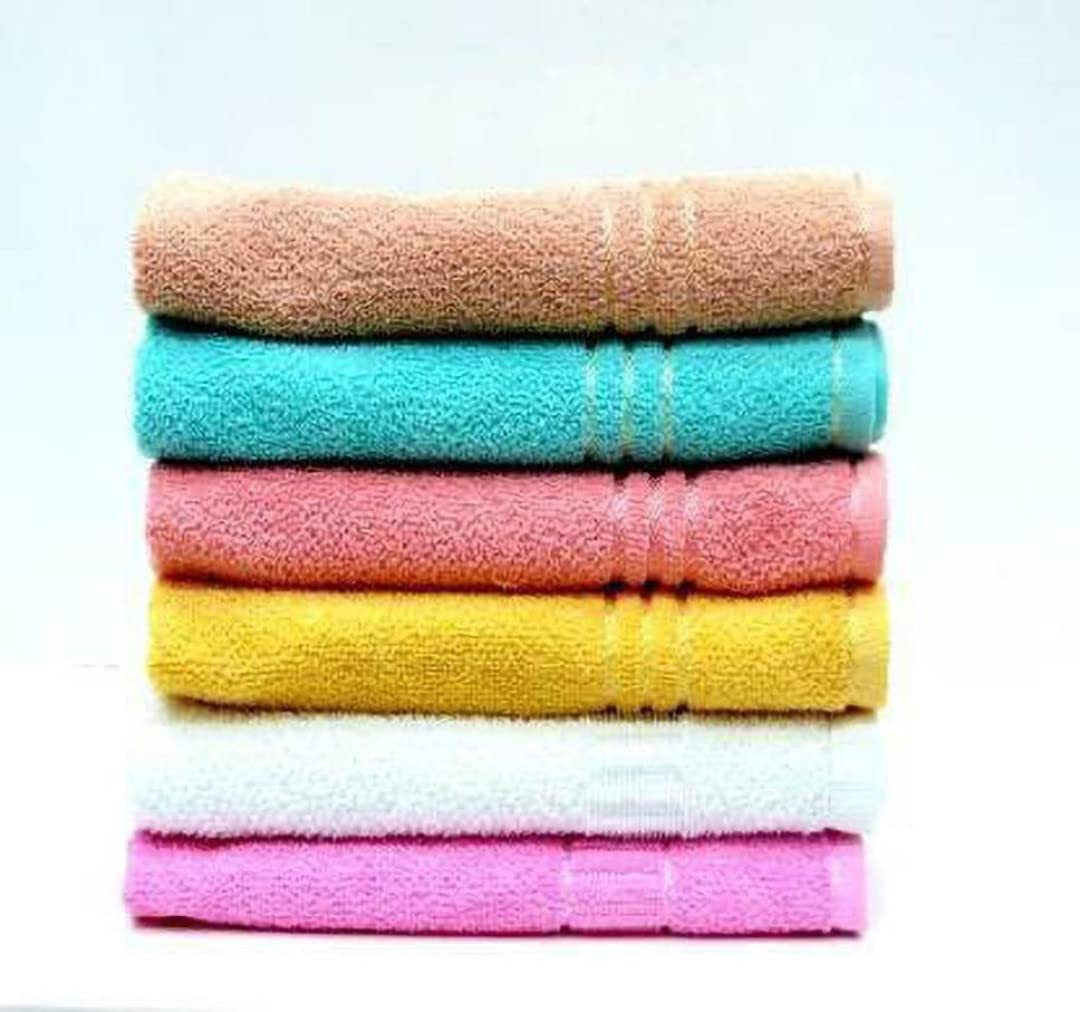 VORDVIGO 100% Cotton Face Towels - Ultra Soft, Super Absorbent & Antibacterial - 200 GSM, 12x18 Inches (Multicolor, Pack of 6) - Perfect for Gym, Travel, Spa & Daily Skincare Routine