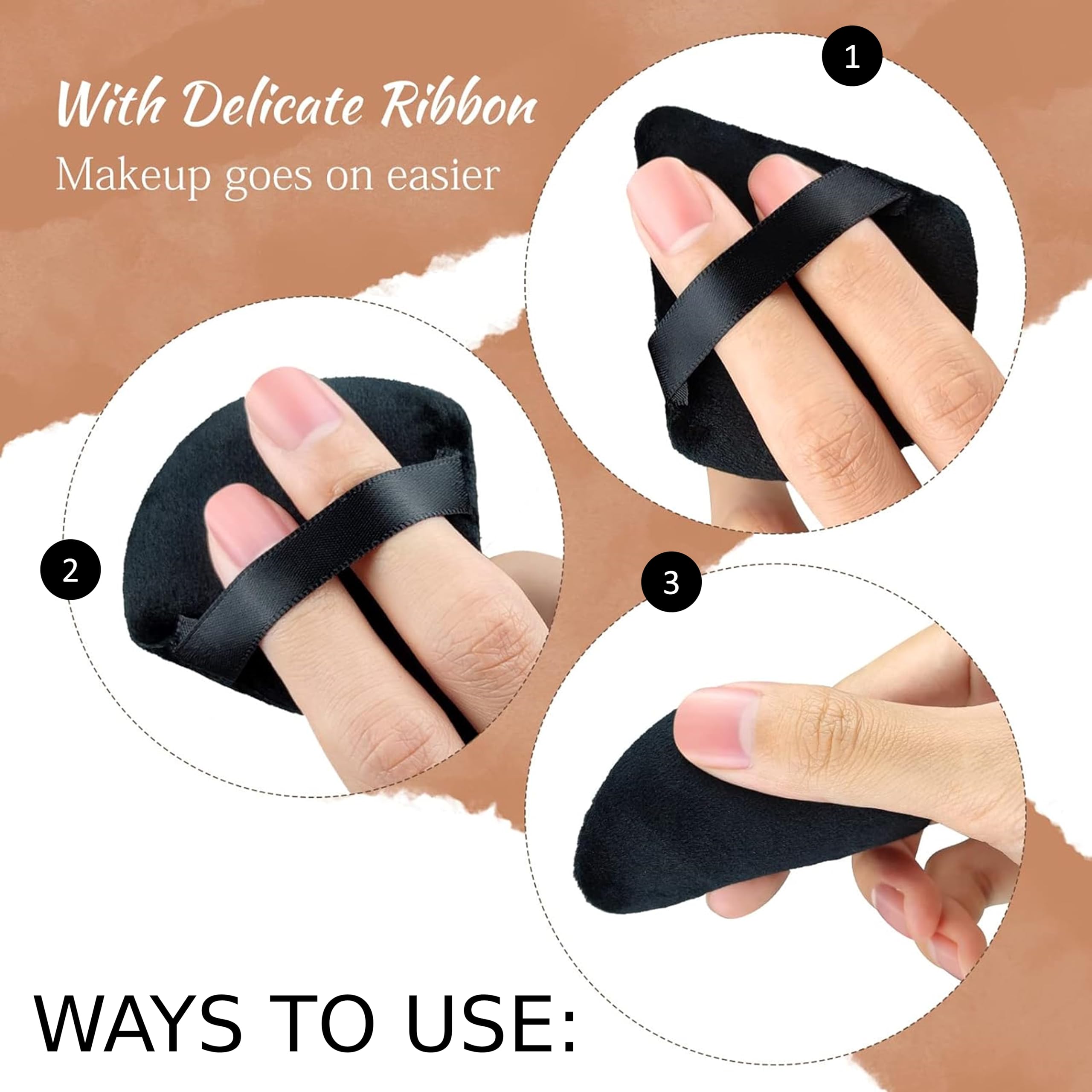 KBEAUTIX Soft Velour Triangle Makeup Powder Puff - Reusable Pressed Powder Applicator for Face & Setting Powder | Perfect for Travel, Touch-Ups & Professional Makeup Application