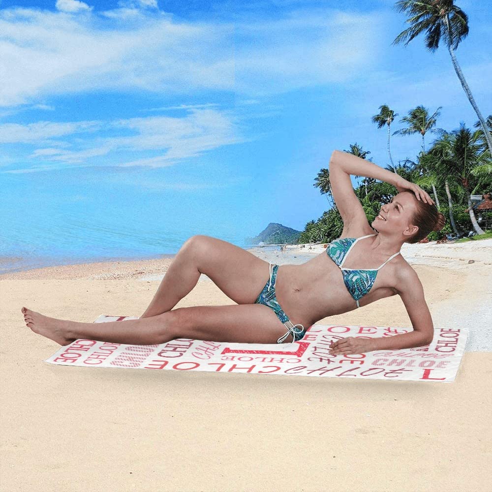 Custom Name Beach Towel 30x60 Inches - Personalized Towel for Kids, Girls & Boys - Soft Bath & Swim Towel with Embroidery - Perfect for Pool, Beach & Vacation Gifts