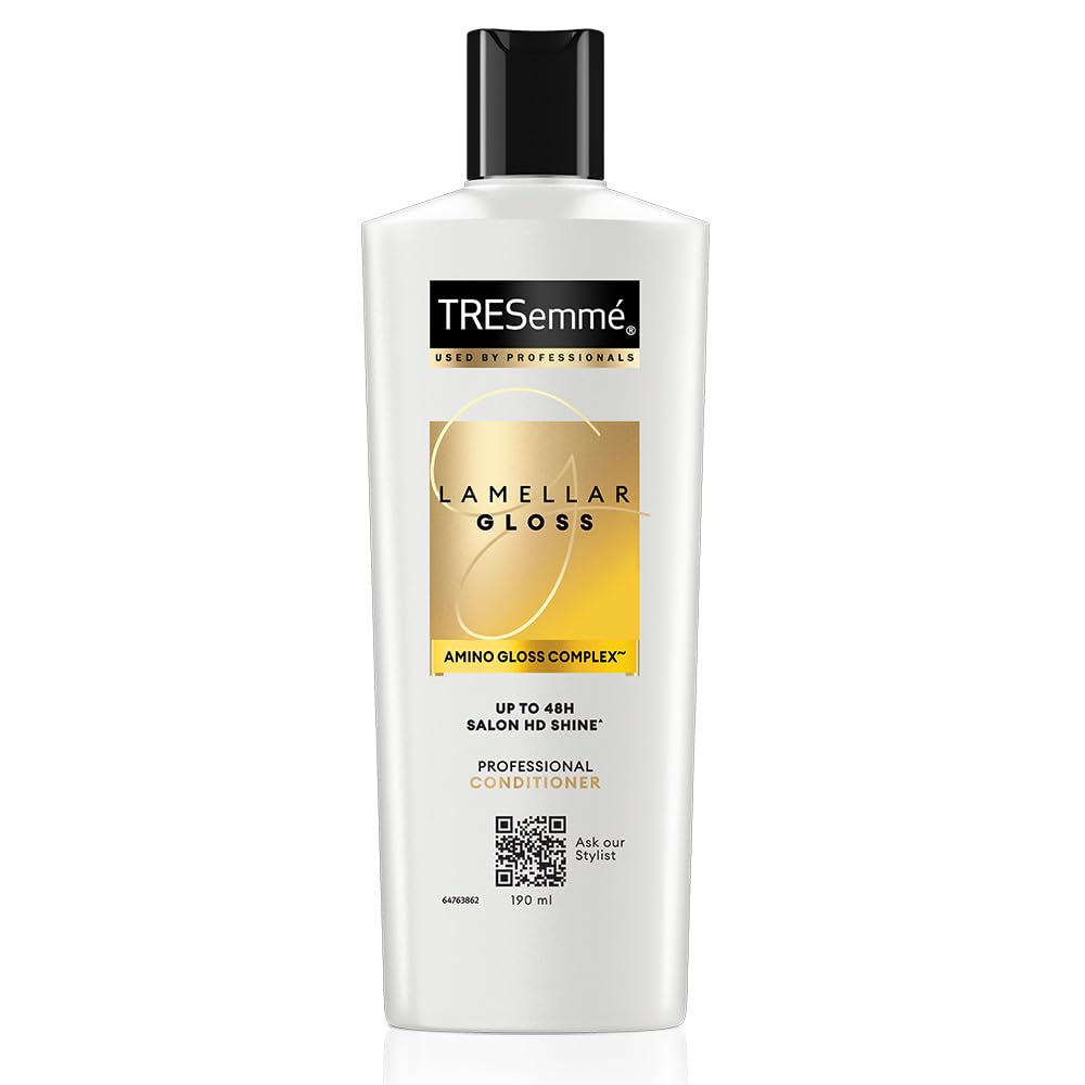 TRESemme Lamellar Gloss Conditioner 190ml with Amino Gloss Complex - Salon Quality Shine for Smooth, Glossy Hair - Perfect for Daily Use & Damaged Hair Repair