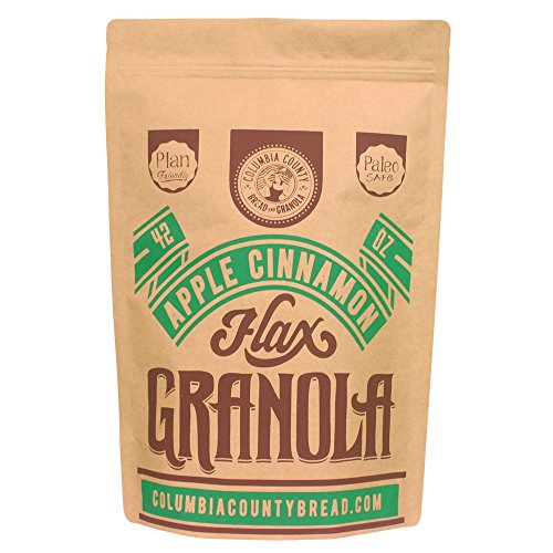Organic Flax Granola Bulk - Apple Cinnamon Flavor | High Fiber Healthy Breakfast Cereal | Perfect for Smoothie Bowls, Yogurt Toppings & Snacking