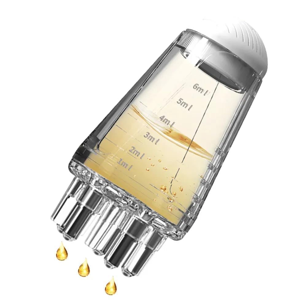 BELARO Hair Oil Applicator Comb - Scalp Massage & Anti Hair Loss Lotion Dispenser - Leak Proof Design for Oily/Greasy Hair Care - Salon Quality Transparent Root Comb (Perfect for At-Home Hair Treatments & Professional Salon Use)