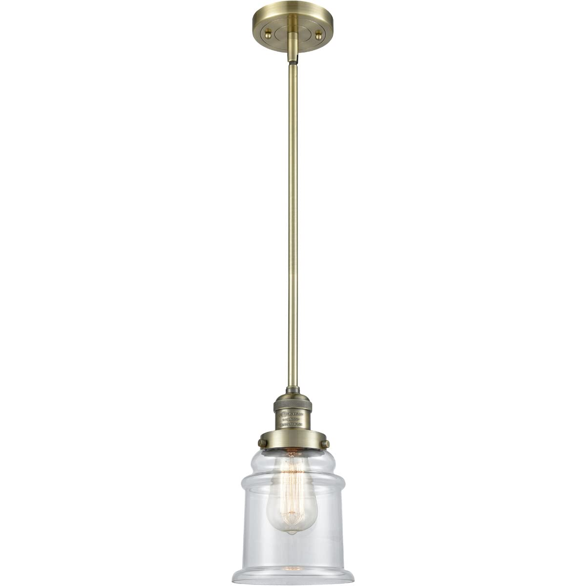 Innovations 201S-AB-G182-LED Mini LED Pendant Light Fixture in Antique Brass Finish - Perfect for Kitchen Island, Dining Room, and Bedroom Lighting