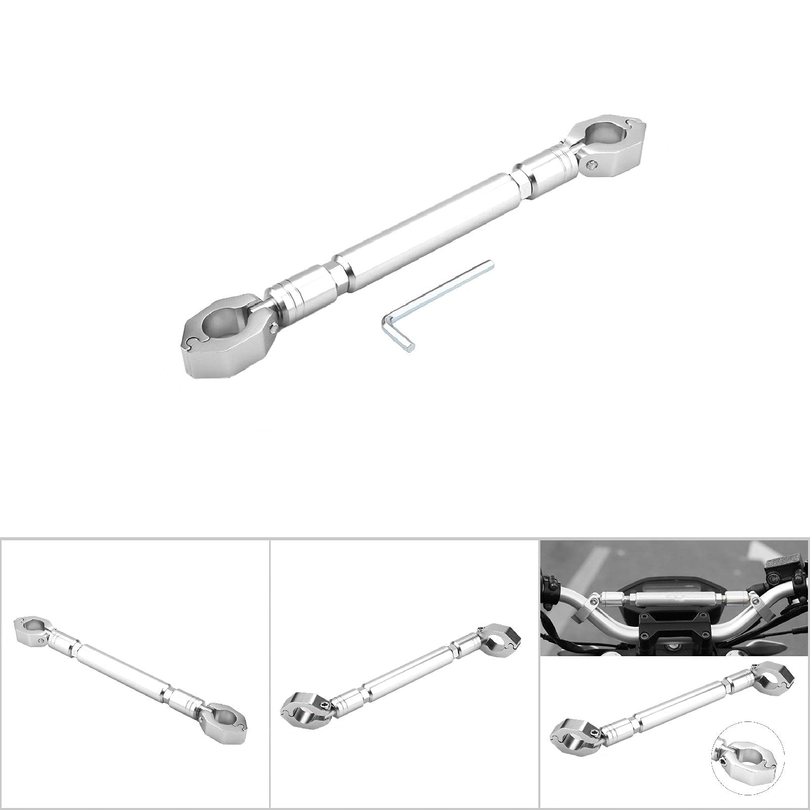 Aluminum Alloy Motorcycle Balance Bar - 22mm Reinforced Handlebar for Off-Road & Cruiser Bikes