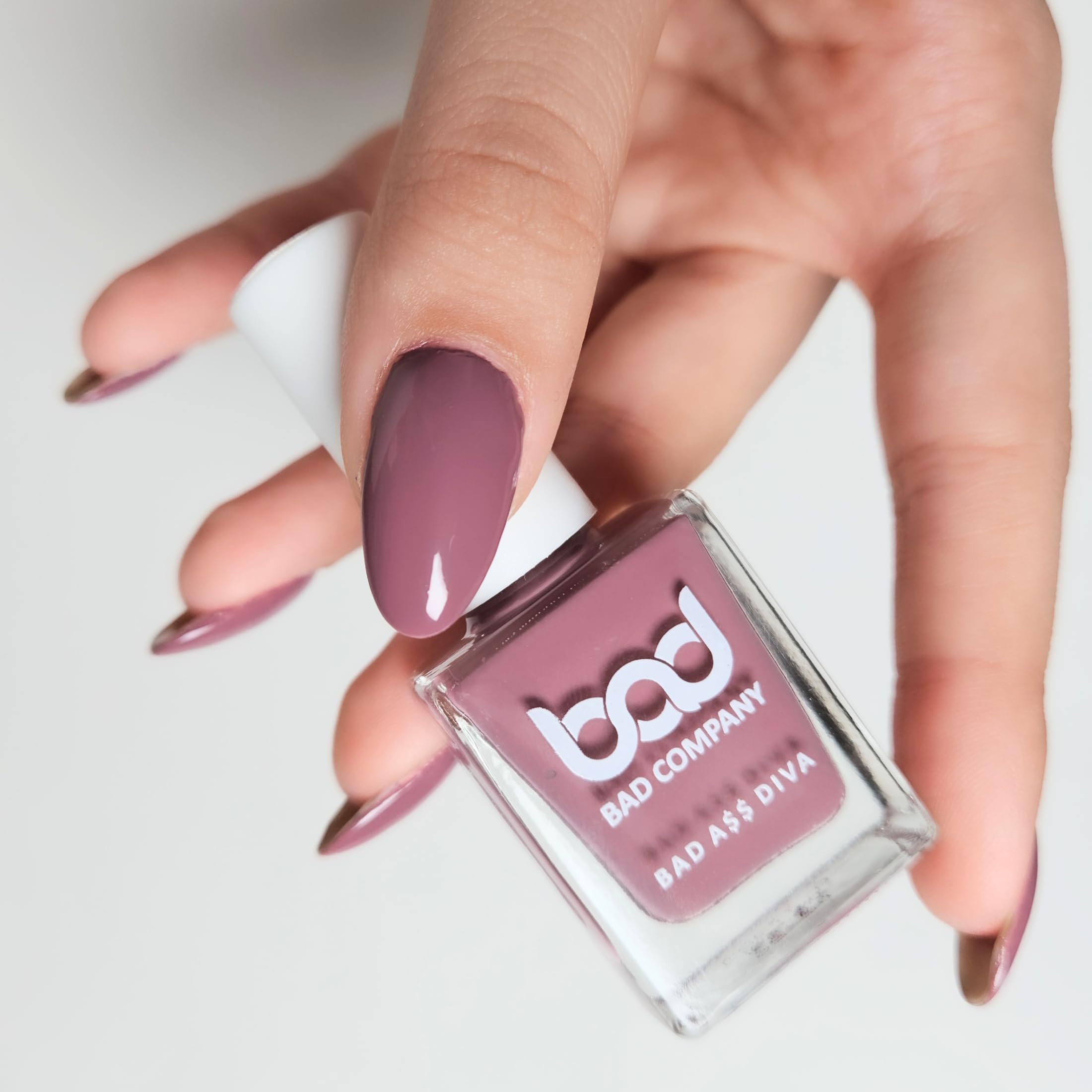 BAD COMPANY Vegan & Cruelty-Free Nail Polish - 10ml Long Lasting, Chip Resistant, Quick Dry Non-Toxic Nail Lacquer - Find Your Fire 56 (Mauve) - Perfect for Manicures, Pedicures & Nail Art Designs