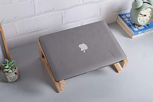 Ergonomic Wooden Laptop Stand - Adjustable Vertical Notebook Holder for MacBook Air/Pro, Chromebook, HP, Dell, Acer & More - Perfect for Home Office, Workspace & Standing Desk Setup