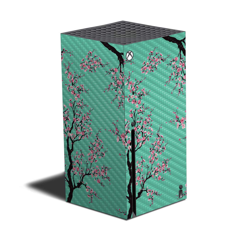 Premium Carbon Fiber Skin for Xbox Series X - Cherry Blossom Design | Protective & Durable Textured Cover | Easy Application | USA Made | Perfect for Gaming Setup & Console Protection