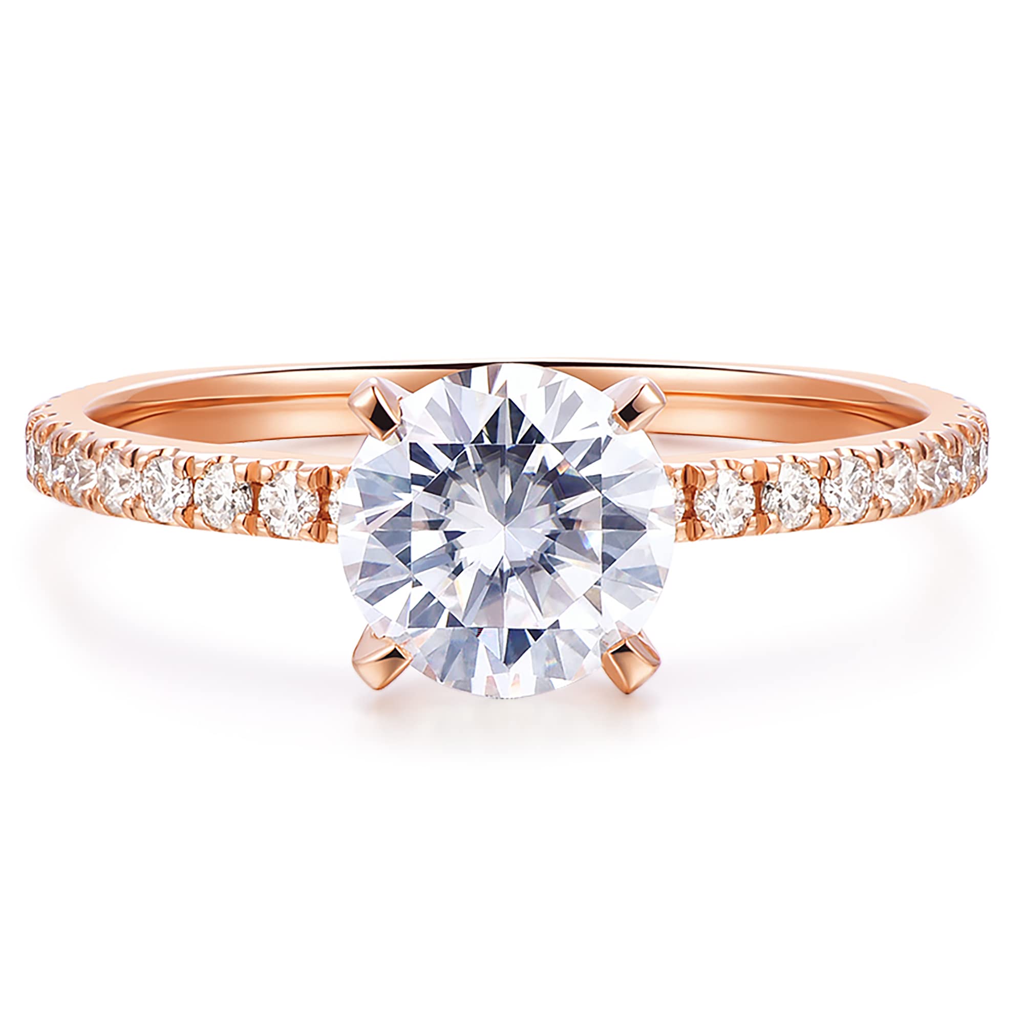 14K Gold Moissanite Engagement Ring 1ct Solitaire - Durable Wedding Band for Women, Anniversary Gift, Promise Ring - Perfect for Proposals, Bridal Jewelry & Special Occasions
