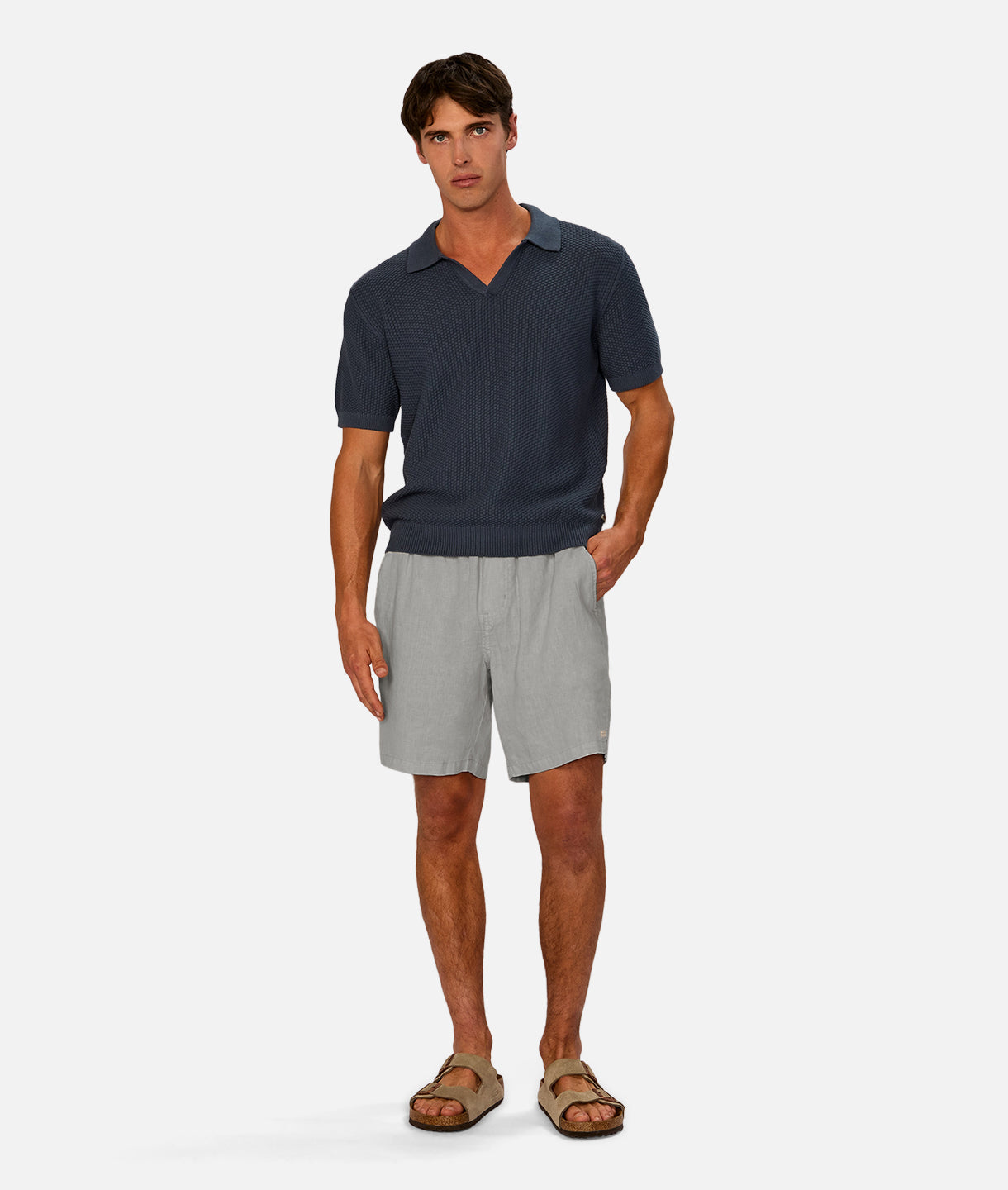 Marina Linen Shorts - Women's Lightweight Aegean Blue Summer Beach Shorts | Casual Comfort for Vacation, Poolside, and Outdoor Activities