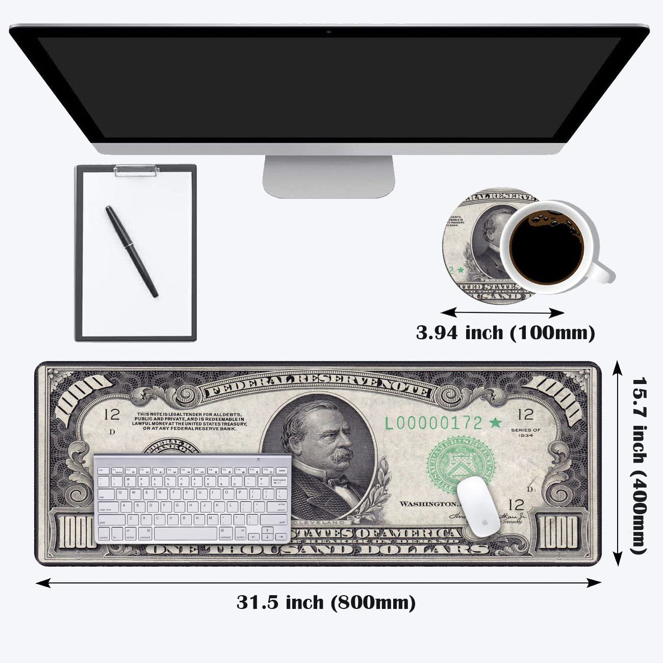 Premium XXL Gaming Mouse Pad & Desk Mat Set - 31.5