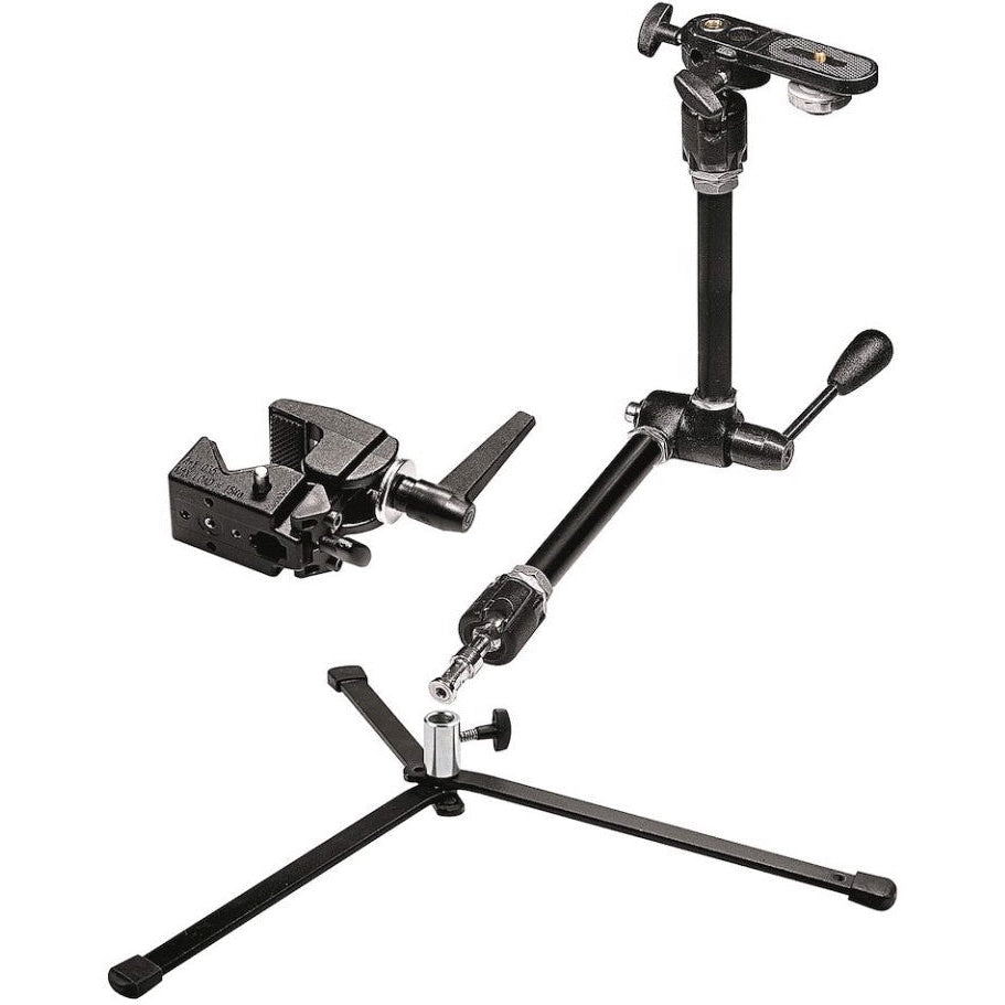 Manfrotto 143 Magic Arm Kit with Super Clamp & Bracket Stand - Professional Camera Mount for Photography & Video Shooting - Perfect for Studio, Vlogging & Outdoor Use
