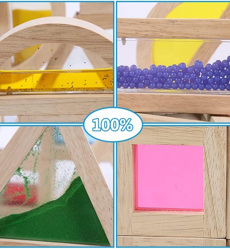 **16-Piece Wooden Building Blocks Set for Kids - Sensory Wood Rainbow Stacking Blocks, Construction & Educational Toys for Toddlers & Preschoolers - Perfect for Boys & Girls Gifts, Classroom Learning & Playroom Fun**