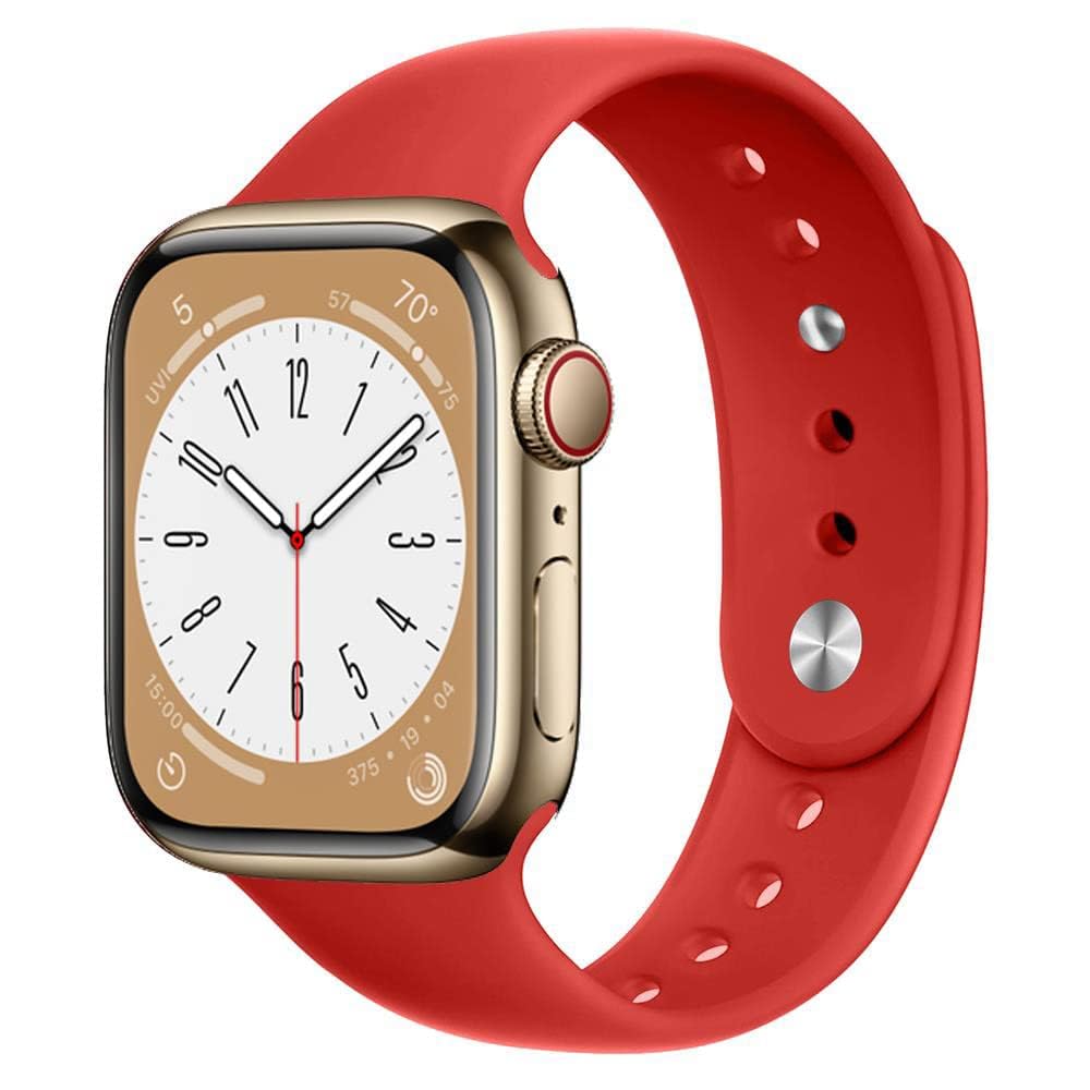 Premium Soft Silicone Sport Band for Apple Watch Series 9/8/Ultra 2/7/6/SE/5/4/3 - Compatible with 38mm/40mm/41mm/42mm/44mm/45mm - Durable Strap for Men & Women - Perfect for Gym, Running, Swimming & Everyday Wear