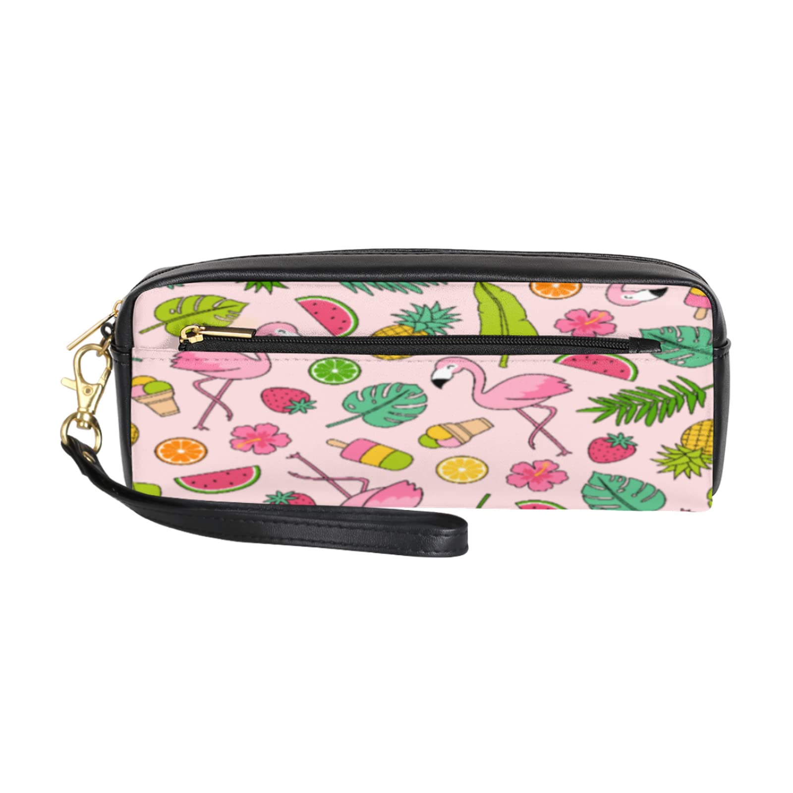Cartoon Flamingo & Pineapple Zipper Pencil Case - Cute Pen Holder Pouch for Markers, Stationery & School Supplies | Perfect for College, Middle School & Office Organization