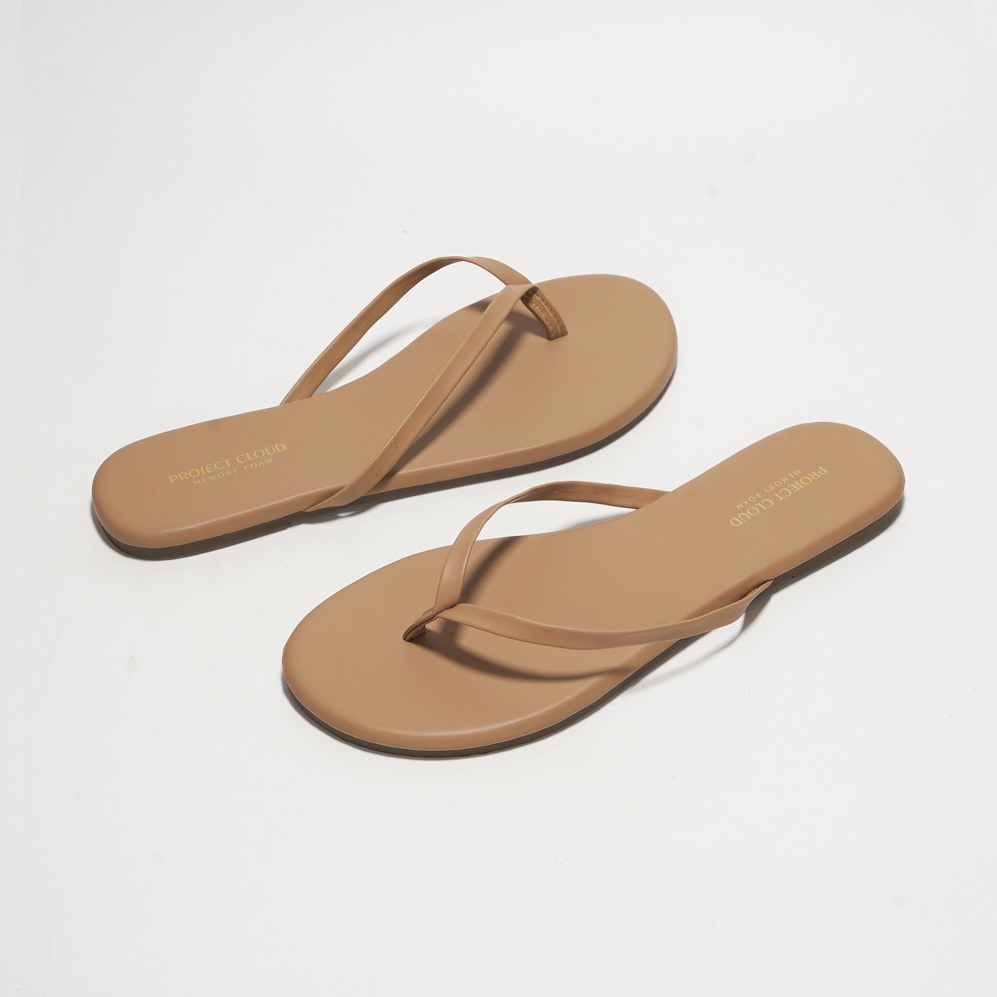 Women's Project Cloud Flip Flops - Memory Foam Comfort Sandals | Vegan Leather Lightweight Summer Slides for Beach, Pool & Casual Wear | 2025 Trendy Footwear Essentials