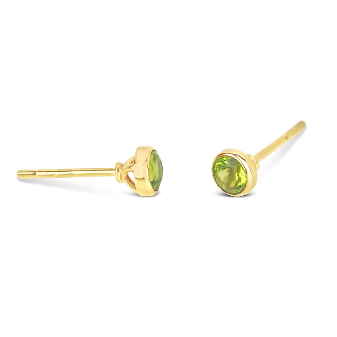 Peridot Mini Stud Earrings 14K Gold Plated | August Birthstone Jewelry for Women | Perfect for Everyday Wear, Gifts & Special Occasions
