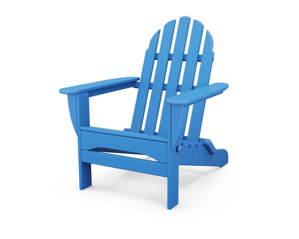 Polywood Classic Folding Adirondack Chair - Durable Outdoor Furniture for Patio, Poolside & Garden Relaxation - Weather-Resistant Recycled Plastic Material