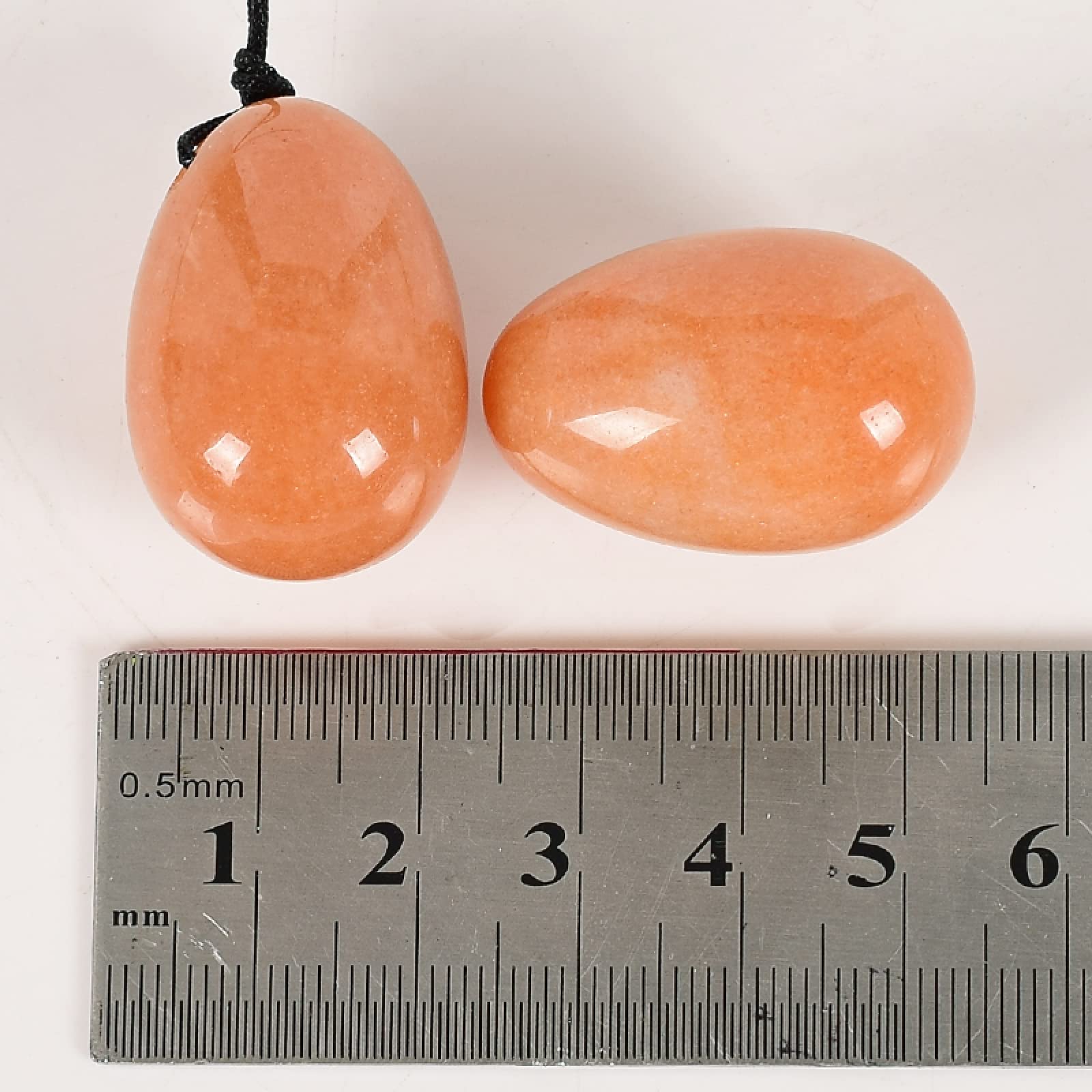 30X20mm Natural Red Jade Yoni Egg - Crystal Sphere for Pelvic Floor Exercise & Vaginal Tightening - Drilled for Easy Use - Perfect for Women's Wellness, Yoga & Kegel Workouts