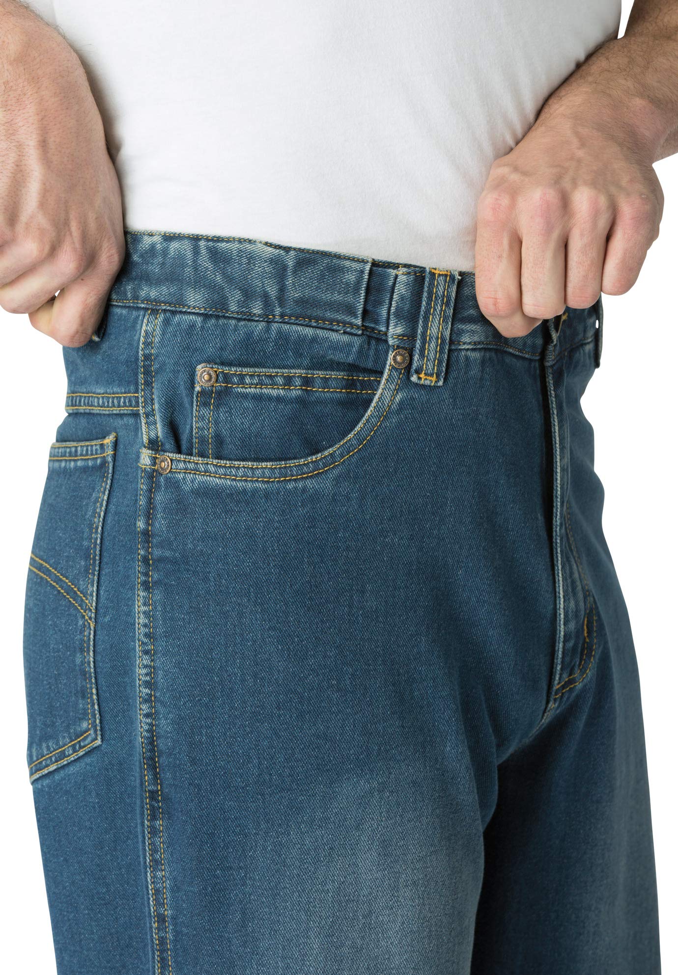 Big & Tall Men's Stretch Relaxed Fit Jeans with Expandable Waist - Comfortable Denim Pants for Casual Wear, Work & Everyday Use